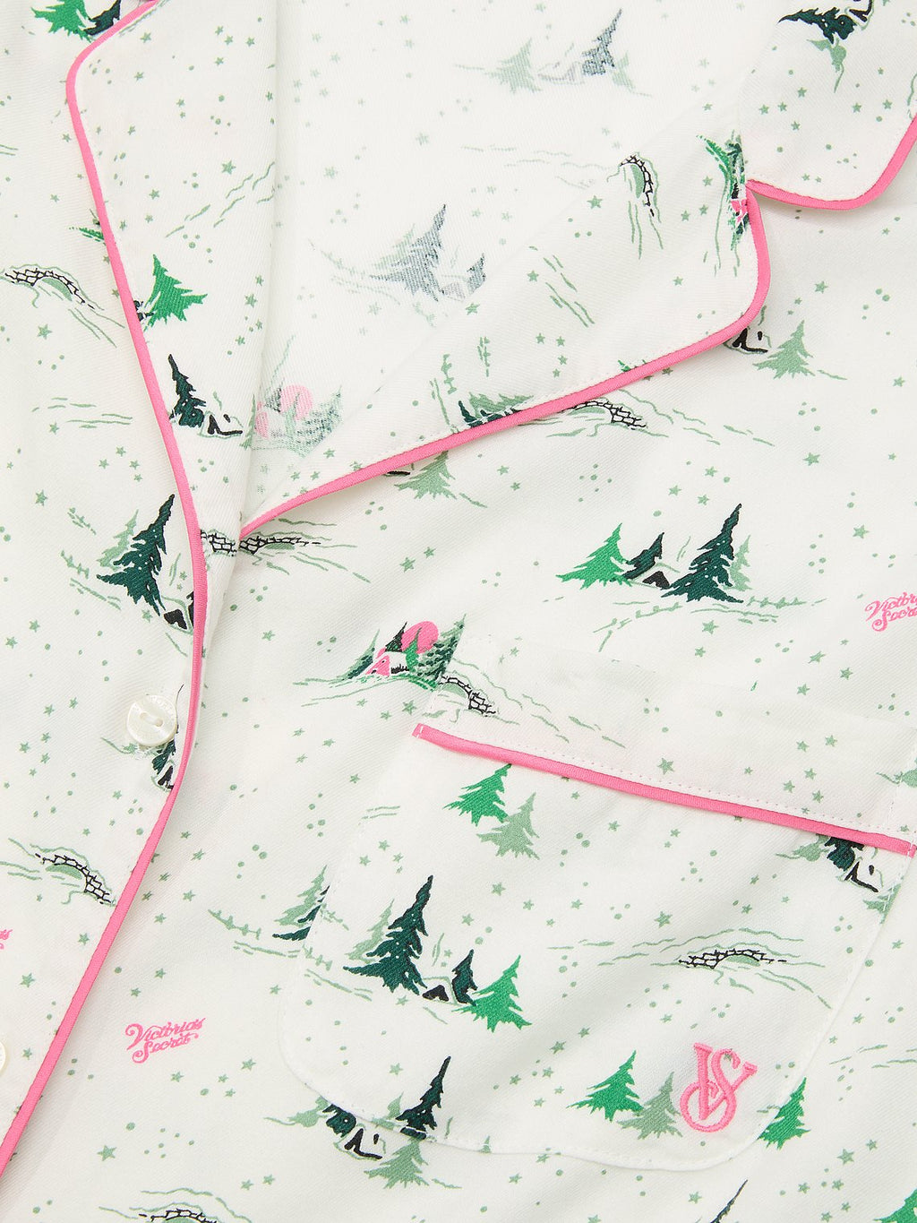 Victoria's Secret Cream Printed
Pajama Set with Pink Accents (New)