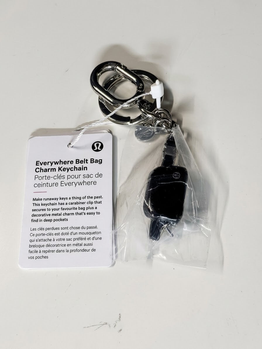 lululemon athletica Everywhere Belt Bag Charm Keychain - Black (New)