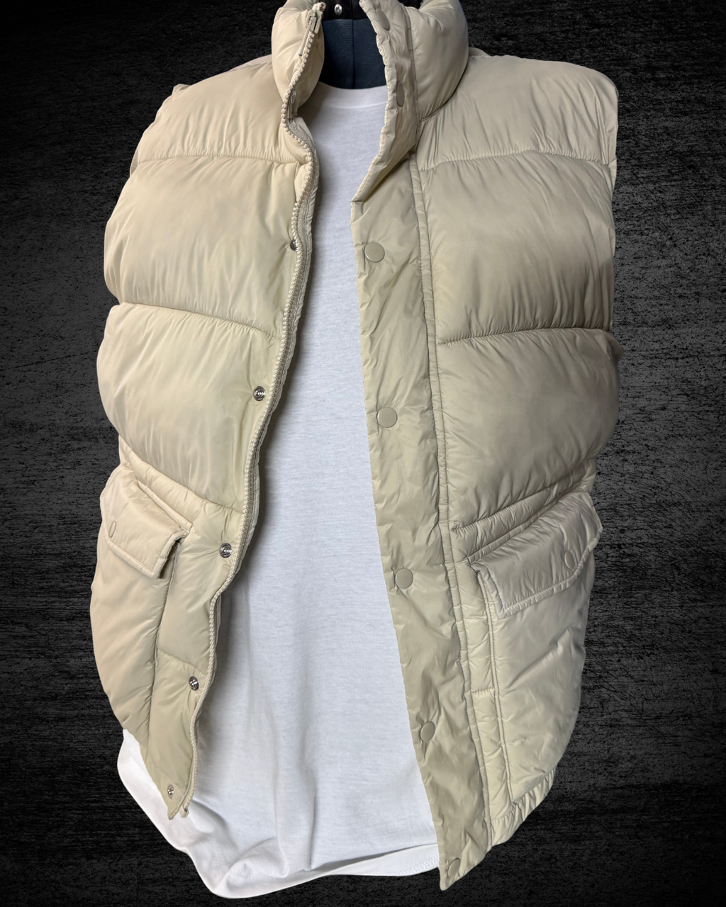 GAP Recycled Cream Nylon Puffer Vest