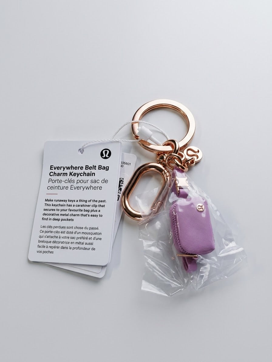 lululemon athletica Everywhere Belt Bag Charm Keychain - Pink (New)