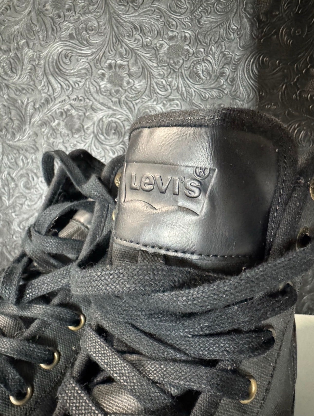 Levi's Black Canvas Lace-Up Ankle Boot (Like New)