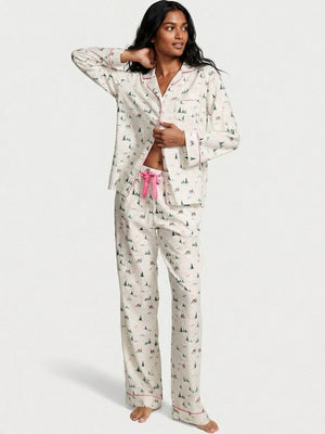 Victoria's Secret Cream Printed
Pajama Set with Pink Accents (New)