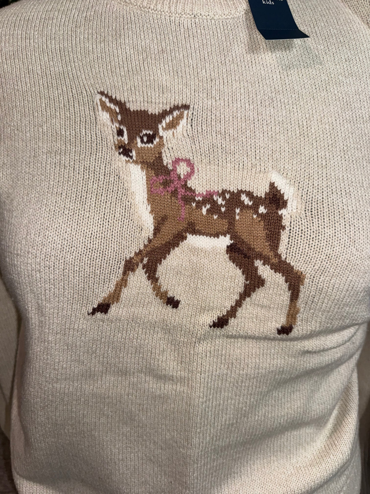 Abercrombie kids Cream Deer Knit Sweater for Girls (New)