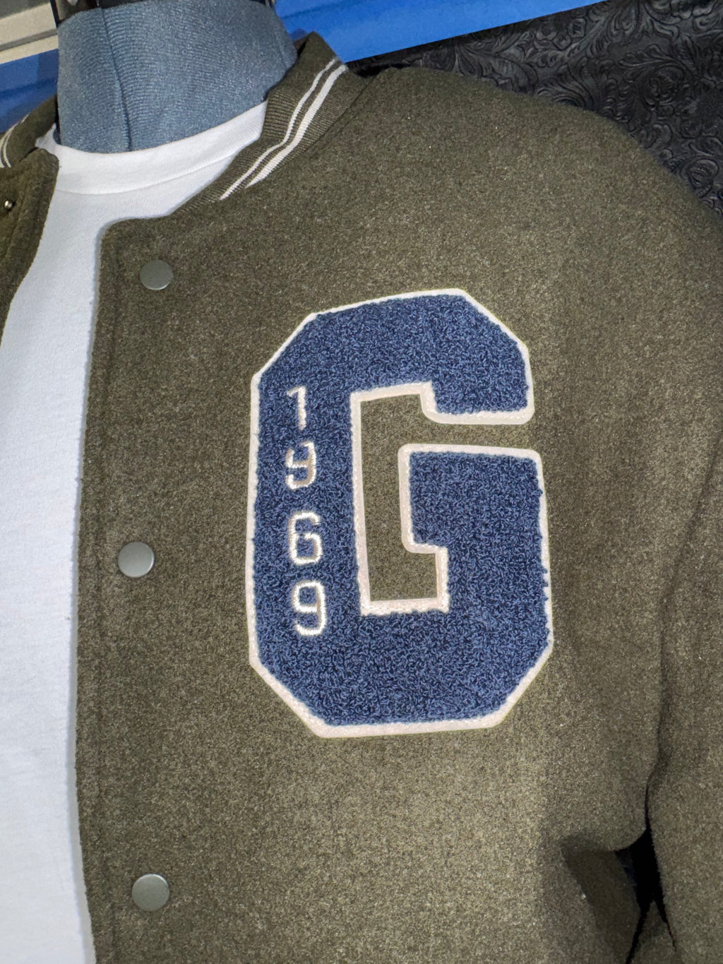 GAP Varsity Olive Green Bomber Jacket