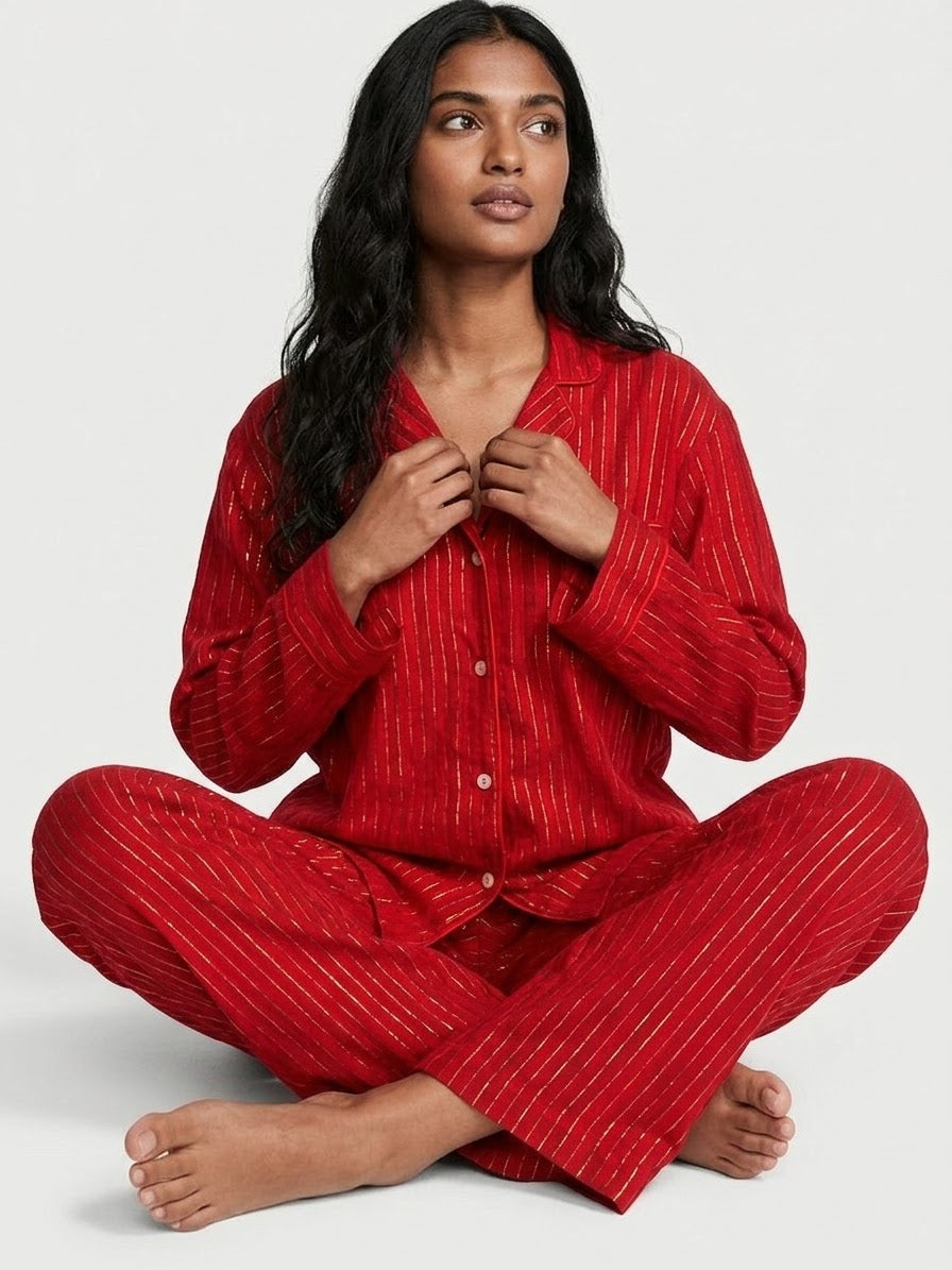 Victoria's Secret Flannel Long Pajama Set (New)