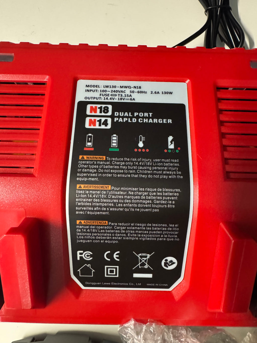 Rapid Dual Charger 18V Battery Charge (New)