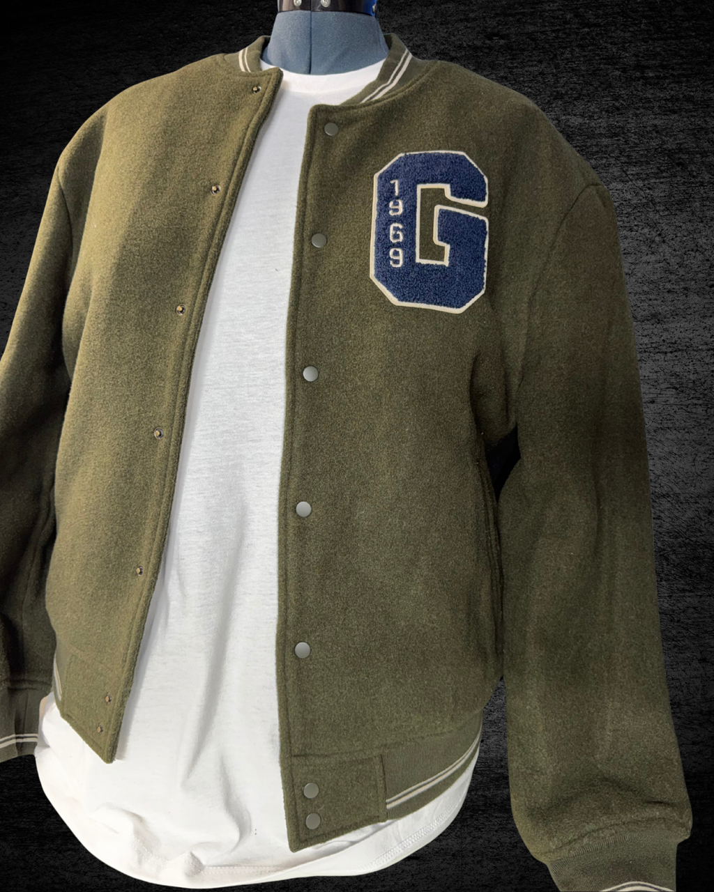 GAP Varsity Olive Green Bomber Jacket