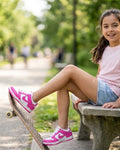 Nike dunk low retro casual kids shoes (2Y) Pink and White (New)