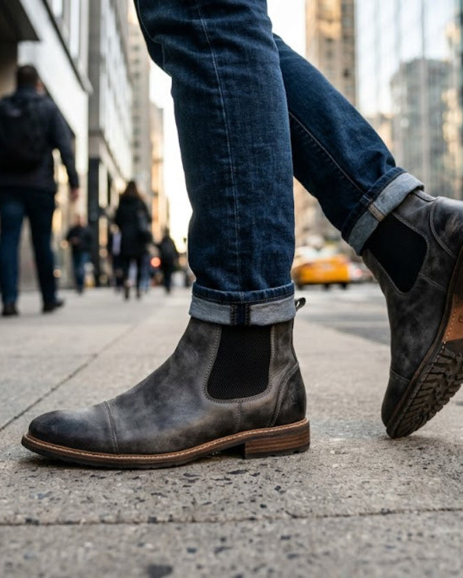 Ferro Aldo Sterling men's casual Chelsea slip-on ankle boots (New)