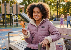 Patagonia Kids Reversible Hoodie - Purple and Beige (New)