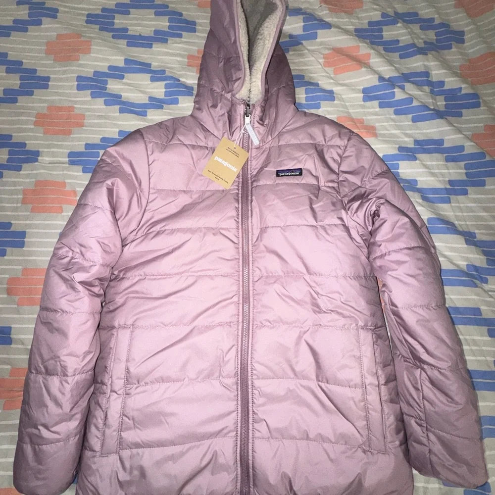 Patagonia Kids Reversible Hoodie - Purple and Beige (New)