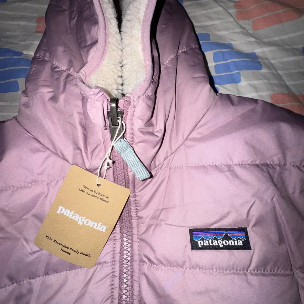 Patagonia Kids Reversible Hoodie - Purple and Beige (New)