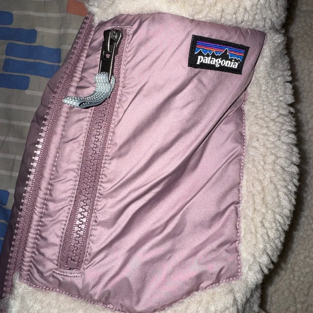 Patagonia Kids Reversible Hoodie - Purple and Beige (New)