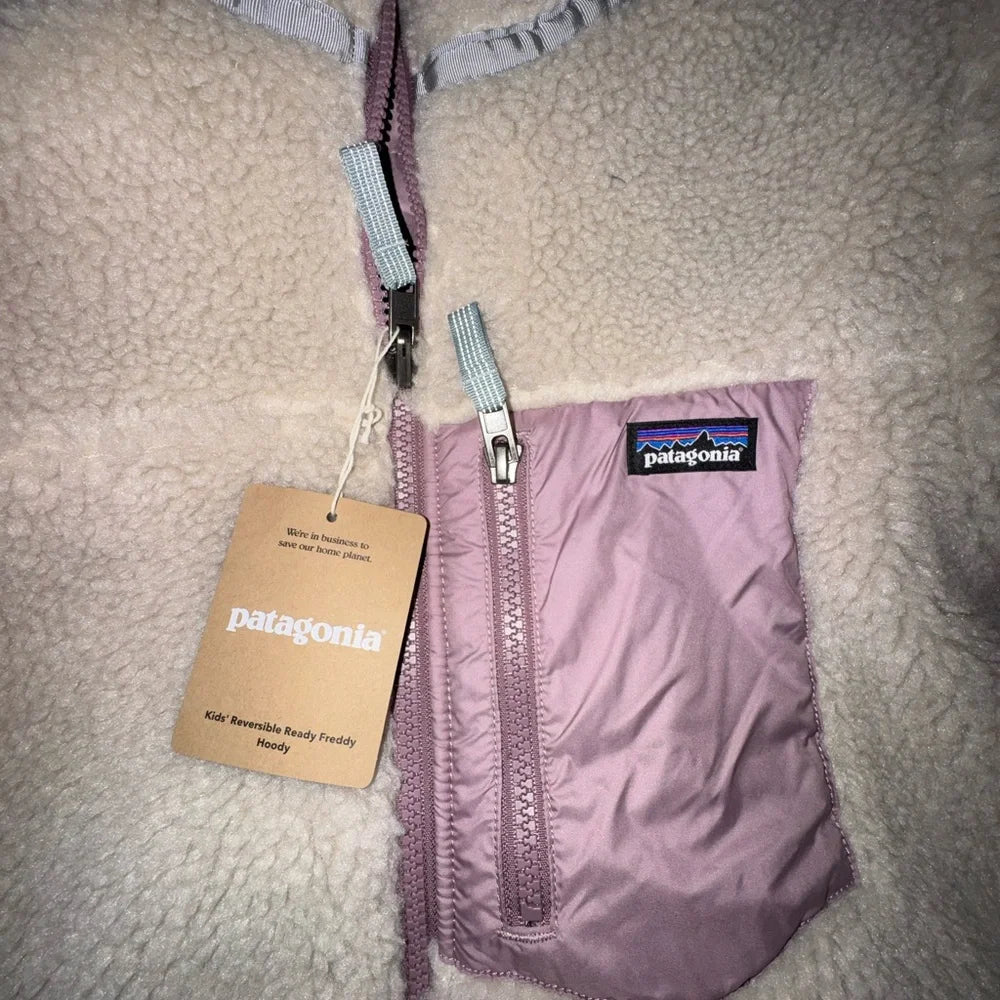 Patagonia Kids Reversible Hoodie - Purple and Beige (New)