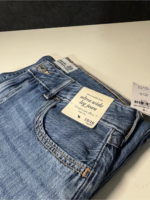 Abercrombie Kids high rise ultra wide leg jeans (New)