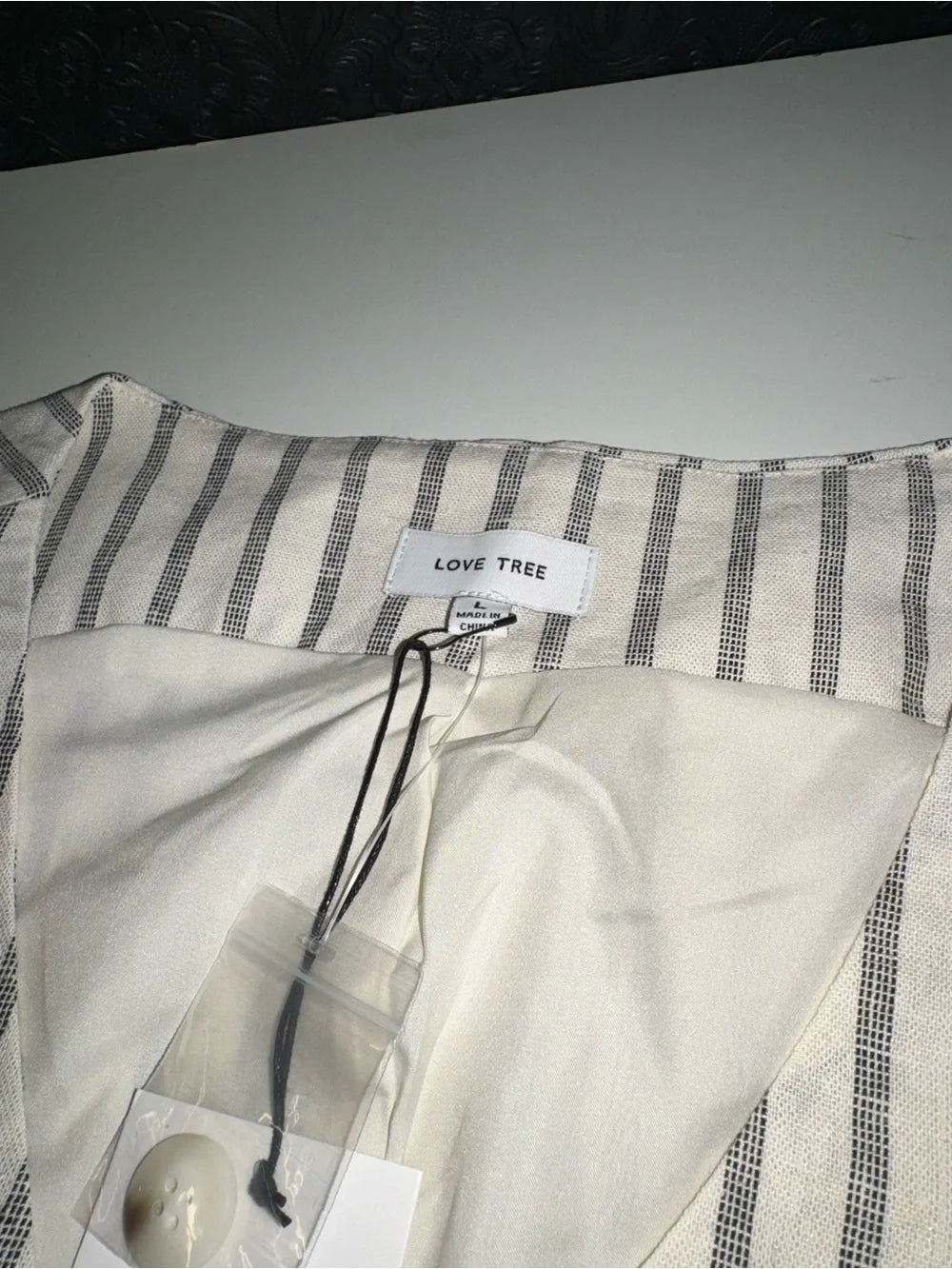 Love Tree brand linen blend striped waistcoat (New)