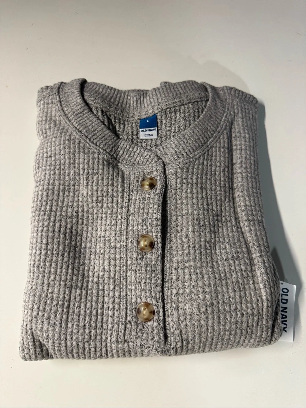Old Navy waffle-knit button-down long-sleeve top (New)